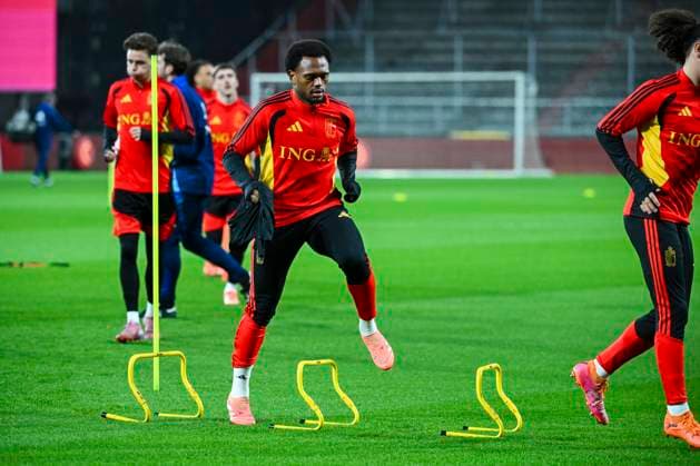 Belgium v Liechtenstein - FIFA World Cup, WM, Weltmeisterschaft, Fussball 2026 UEFA Qualifiers - Media Activities 17 11 2025 LIEGE, BELGIUM - NOVEMBER 17 : Openda Lois forward of Belgium pictured during a training session ahead of the FIFA World Cup 2026 UEFA European Qualifiers group J qualifying round matchday 10 between Belgium and Liechtenstein on November 17, 2025 in Liege, Belgium, 17 11 2025 Liege Belgium  Copyright: xVincentxKalutx