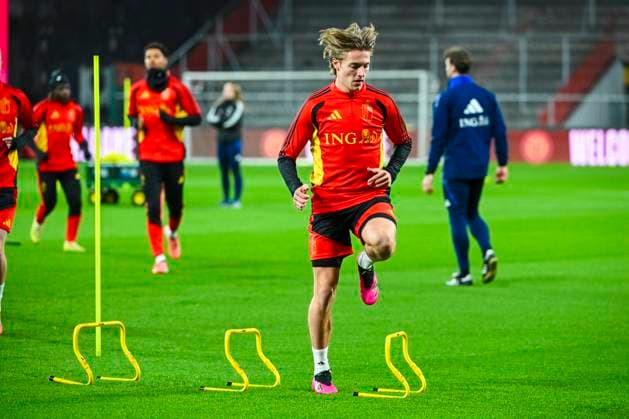 Belgium v Liechtenstein - FIFA World Cup, WM, Weltmeisterschaft, Fussball 2026 UEFA Qualifiers - Media Activities 17 11 2025 LIEGE, BELGIUM - NOVEMBER 17 : Vermant Romeo forward of Belgium pictured during a training session ahead of the FIFA World Cup 2026 UEFA European Qualifiers group J qualifying round matchday 10 between Belgium and Liechtenstein on November 17, 2025 in Liege, Belgium, 17 11 2025 Liege Belgium  Copyright: xVincentxKalutx