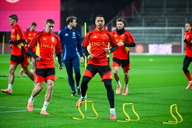 Belgium v Liechtenstein - FIFA World Cup, WM, Weltmeisterschaft, Fussball 2026 UEFA Qualifiers - Media Activities 17 11 2025 LIEGE, BELGIUM - NOVEMBER 17 : Tielemans Youri midfielder of Belgium pictured during a training session ahead of the FIFA World Cup 2026 UEFA European Qualifiers group J qualifying round matchday 10 between Belgium and Liechtenstein on November 17, 2025 in Liege, Belgium, 17 11 2025 Liege Belgium  Copyright: xVincentxKalutx