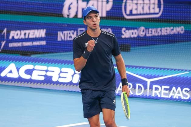 Andrea GUERRIERI (ITA) during ATP, Tennis Herren Challenger Bergamo, International Tennis match in Bergamo, Italy, November 17 2025  Copyright: xRobertaxCorradin IPAxSportx xipa-agency.netx xx IPA_68064042 IPA_Agency_IPA68064042