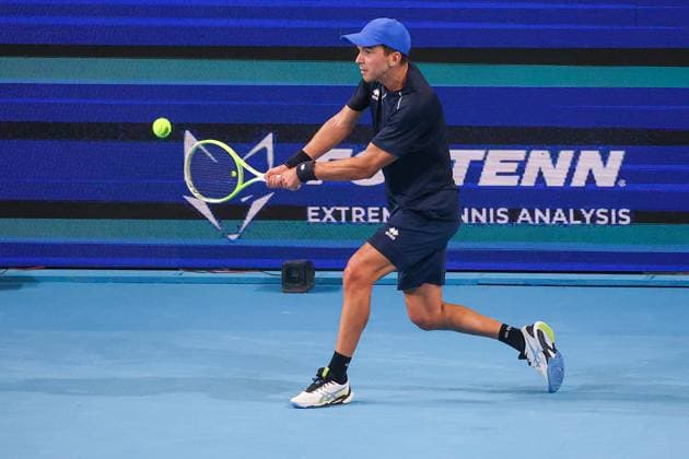Andrea GUERRIERI (ITA) during ATP, Tennis Herren Challenger Bergamo, International Tennis match in Bergamo, Italy, November 17 2025  Copyright: xRobertaxCorradin IPAxSportx xipa-agency.netx xx IPA_68064065 IPA_Agency_IPA68064065