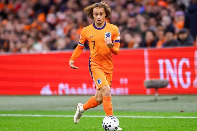 Xavi Simons of the Netherlands Netherlands v Lithuania, FIFA World Cup, WM, Weltmeisterschaft, Fussball 2026 Qualifier, Netherlands v Lithuania, Johan Cruijff Arena, November 17, 2025, Amsterdam, Netherlands.
