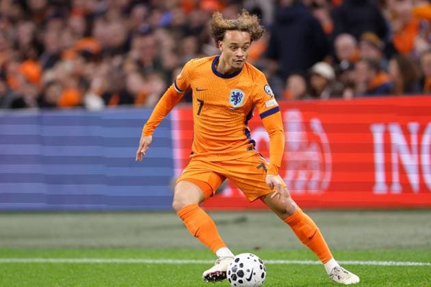Xavi Simons of the Netherlands Netherlands v Lithuania, FIFA World Cup, WM, Weltmeisterschaft, Fussball 2026 Qualifier, Netherlands v Lithuania, Johan Cruijff Arena, November 17, 2025, Amsterdam, Netherlands.