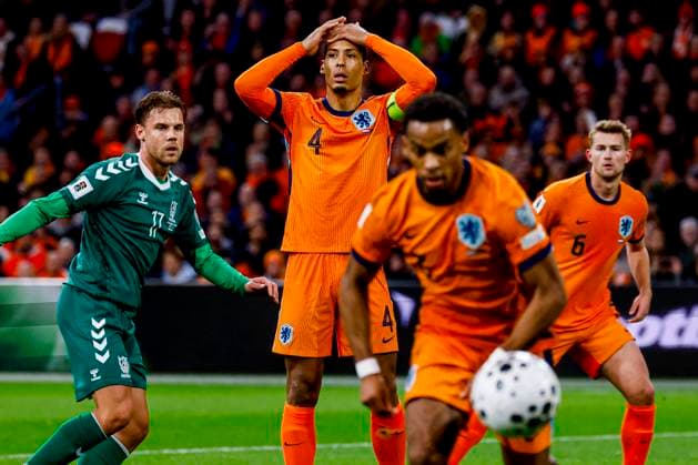 Virgil van Dijk of the Netherlands looks dejected Netherlands v Lithuania, FIFA World Cup, WM, Weltmeisterschaft, Fussball 2026 Qualifier, Netherlands v Lithuania, Johan Cruijff Arena, November 17, 2025, Amsterdam, Netherlands.