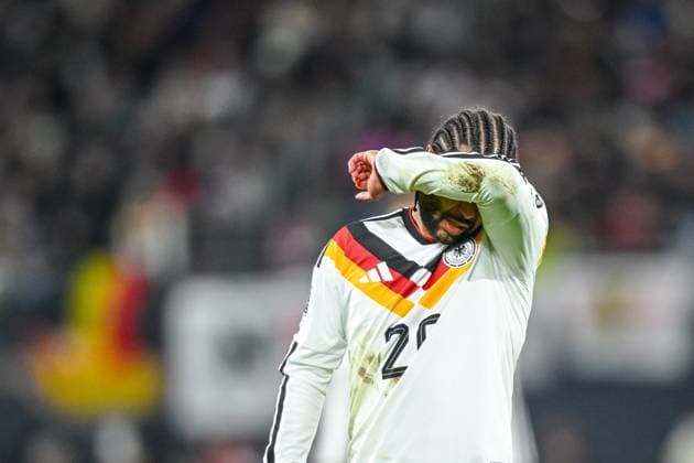 Serge Gnabry Germany gestures during the FIFA World Cup 2026 qualifier match between Germany and Slovakia at Red Bull Arena on November 17, 2025 in Leipzig, Germany Photo by Harry Langer DeFodi Images