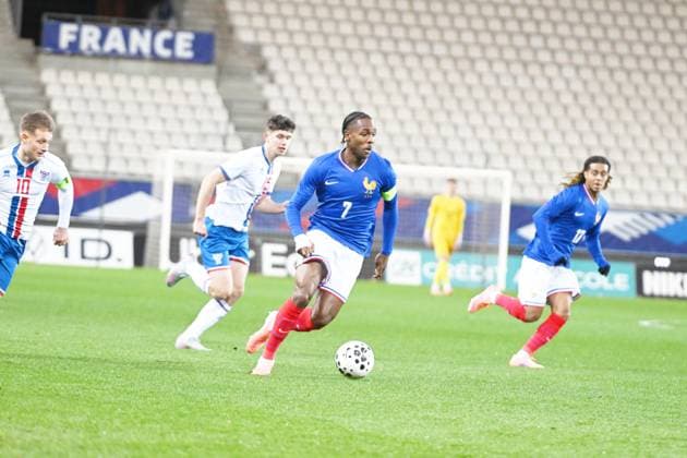 Football : France -U 21 v Iles Feroe -U 21 - UEFA European Under-21 Championship qualification Mathys Tel of France during 2025 UEFA European Under-21 Championship qualification, Group C football match between France -U 21 and Iles FEROE -U 21 at the Alpes stadium Grenoble on November 17, 2025  Copyright: xALLILI_MOURADx