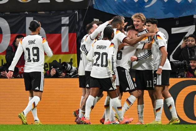 Nick Woltemade Germany 11 celebrates after scoring the 1 0 goal with the team 17 11 2025 Football World Cup Qualification Germany vs Slovakia, Red Bull Arena, Leipzig, Copyright: xpepphotox xHorstxMauelshagenx pep00321, pep_20251117_hm_200256