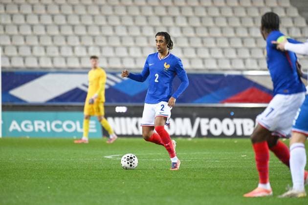 Football : France -U 21 v Iles Feroe -U 21 - UEFA European Under-21 Championship qualification Leny Yoro of France during 2025 UEFA European Under-21 Championship qualification, Group C football match between France -U 21 and Iles FEROE -U 21 at the Alpes stadium Grenoble on November 17, 2025  Copyright: xALLILI_MOURADx