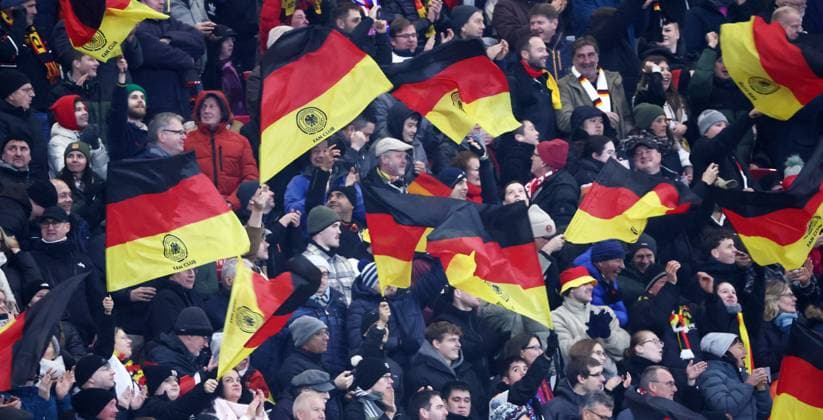 Leipzig, 17 11 2025, Red Bull Arena, Soccer, World Cup Qualification , BR Germany vs Slovakia , In the picture German fans , Picture Point