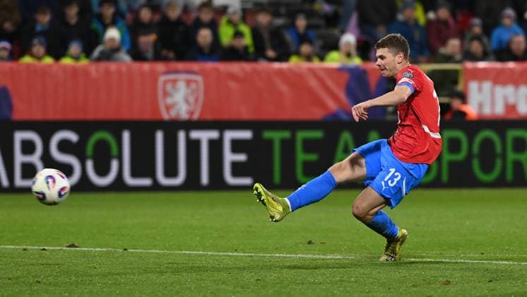 Czech David Doudera scores during the Football World Cup qualification European Group L match Czechia vs Gibraltar in Olomouc, Czech Republic, November 17, 2025. (CTKxPhoto LudekxPerina) CTKPhotoP2025111707074  CTKPhotoP2025111707074