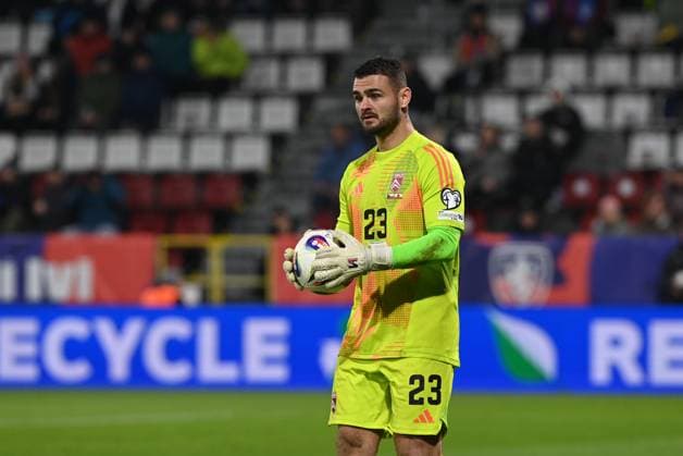Goalie of Gibraltar Jaylan Hankins in action during the Football World Cup qualification European Group L match Czechia vs Gibraltar in Olomouc, Czech Republic, November 17, 2025. (CTKxPhoto LudekxPerina) CTKPhotoP2025111707511  CTKPhotoP2025111707511