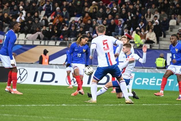 Football : France -U 21 v Iles Feroe -U 21 - UEFA European Under-21 Championship qualification SaÃ¯mon BouabrÃ of France during 2025 UEFA European Under-21 Championship qualification, Group C football match between France -U 21 and Iles FEROE -U 21 at the Alpes stadium Grenoble on November 17, 2025  Copyright: xALLILI_MOURADx