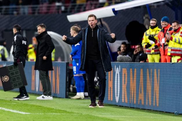 FIFA World Cup UEFA Qualifiers Germany Slovakia 17 11 2025 Julian Nagelsmann Germany coach Germany celebrates the 5 0 by Ridle Baku Germany, 23 , goal, goal celebration FIFA World Cup UEFA Qualifiers Germany Slovakia Leipzig, Red Bull Arena, 17 11 2025 Copyright: xBEAUTIFULxSPORTS Wunderlx