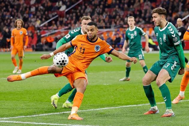 Cody Gakpo of the Netherlands Netherlands v Lithuania, FIFA World Cup, WM, Weltmeisterschaft, Fussball 2026 Qualifier, Netherlands v Lithuania, Johan Cruijff Arena, November 17, 2025, Amsterdam, Netherlands.