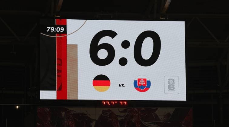 Leipzig , Football international World Cup qualifier Europe , Germany vs Slovakia , Scoreboard