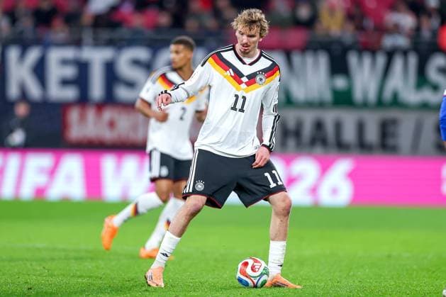 17 11 2025, Football, International match, World Cup Qualification Europe, Germany Slovakia, Red Bull Arena Leipzig , 10 Matchday, Season 2025 2026 Nick Woltemade GER 11 Regulations prohibit any use of photographs as image sequences and or quasi video Sachsen Deutschland