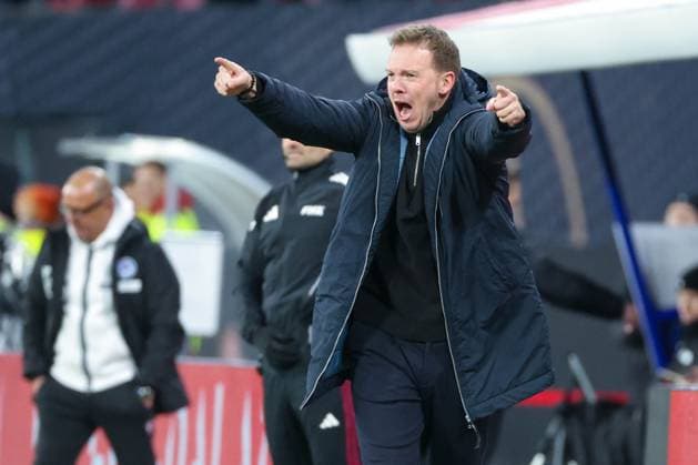 UEFA European Qualifiers World Cup Qualifiers 25 26 Germany Slovakia on 17 11 2025 at the Red Bull Arena in Leipzig Coach Julian Nagelsmann Germany cheers MH