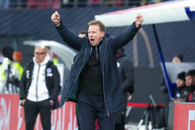 UEFA European Qualifiers World Cup Qualifiers 25 26 Germany Slovakia on 17 11 2025 at the Red Bull Arena in Leipzig Coach Julian Nagelsmann Germany cheers MH