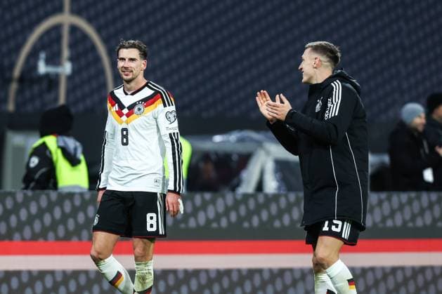 Sport, Football, UEFA European Qualifiers World Cup Qualifiers Europe Group A 10 Matchday Germany Slovakia 17 11 2025, Red Bull Arena Leon Goretzka Germany, 8 Nico Schlotterbeck Germany, 15 Leipzig Red Bull Arena Saxony Germany