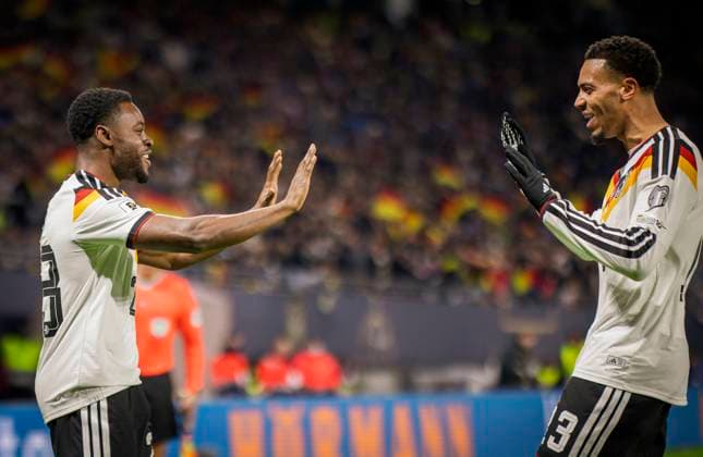 Leipzig, Germany 17th Nov 2025 Goal celebration Ridle Baku DFB Felix Nmecha DFB Germany Slovakia Germany Slovakia 17 11 2025