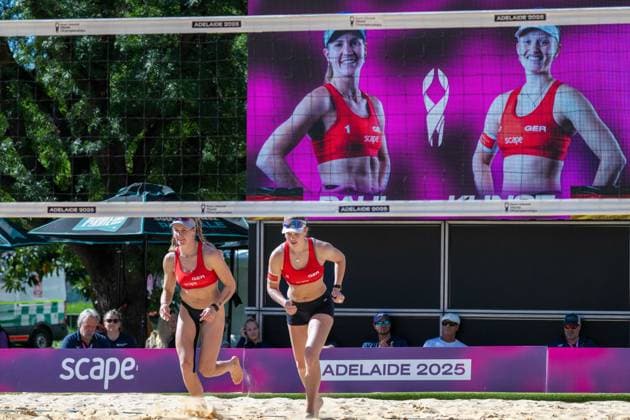 RECORD DATE NOT STATED ADELAIDE, AUSTRALIA - NOVEMBER 18: Melanie Paul (Player 1 - GER), Lea Sophie Kunst (Player 2 - GER) during the Beach volleyball, Beachvolleyball World Championships at Adelaide on November 18, 2025 in Adelaide, Australia. Australia Copyright: xBEAUTIFULxSPORTS PeterxWeberx