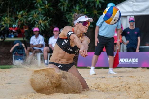 RECORD DATE NOT STATED ADELAIDE, AUSTRALIA - NOVEMBER 18: Cinja Tillmann (Player 2 - GER) during the Beach volleyball, Beachvolleyball World Championships at Adelaide on November 18, 2025 in Adelaide, Australia. Australia Copyright: xBEAUTIFULxSPORTS PeterxWeberx