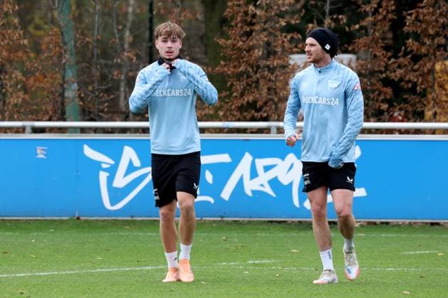 DEU, DFL, 2 FBL Hertha BSC, Training, 18 11 2025, Sportforum, Berlin, DEU, DFL, 2 FBL Hertha BSC, Training, im Bild Pascal Klemens Hertha BSC Berlin 41 DFL regulations prohibit any use of Photographs as image sequences and or quasi video nordphotoxGmbHx xEngler nph00076