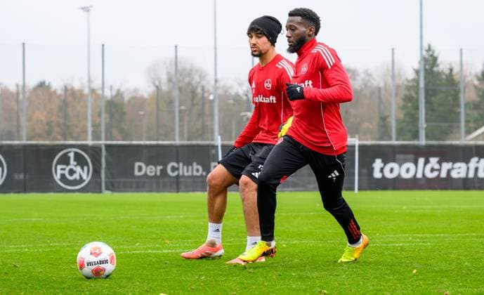 18 11 2025 Soccer 2 Soccer Bundesliga Season 2025 2026 1 FC Nürnberg Nuernberg FCN Club Training Sportfoto Zink xwoxzix Ayoub Chaikhoun 17, 1 FC Nürnberg FCN Mickael Mickaël Biron 7, 1 FC Nürnberg FCN
