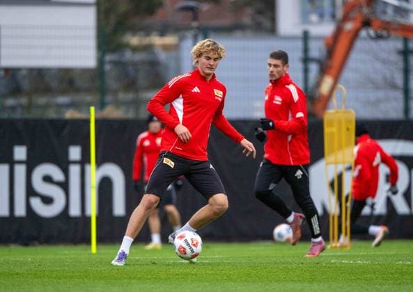 Soccer, Men, Season 2025 2026, 1 Bundesliga, 1 FC Union Berlin, Training, f l Tom Rothe 1 FC Union Berlin , Andrej Ilic 1 FC Union Berlin , 18 11 2025, Copyright: xMatthiasxKochx