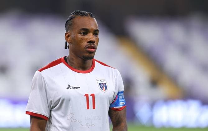 2025, 17 November - Al Ain, UAE - Garry Rodrigues of Cape Verde national football team during the FIFA friendly international team match between Egypt national team, Nationalteam and Cape Verde National team at Hazza bin Zayed Stadium in Ak Ain, UAE. FIFA Friendly international match, Länderspiel, Nationalmannschaft Egypt National team v Cape Verde National team before World Cup 2026 Copyright: xSebastianxFrejx