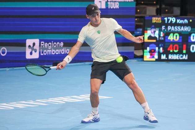 Michele RIBECAI (ITA) during ATP, Tennis Herren Challenger Bergamo, International Tennis match in Bergamo, Italy, November 18 2025  Copyright: xRobertaxCorradin IPAxSportx xipa-agency.netx xx IPA_68089038 IPA_Agency_IPA68089038