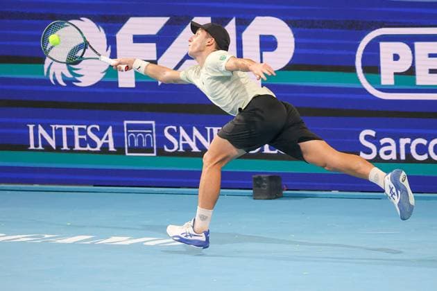 Michele RIBECAI (ITA) during ATP, Tennis Herren Challenger Bergamo, International Tennis match in Bergamo, Italy, November 18 2025  Copyright: xRobertaxCorradin IPAxSportx xipa-agency.netx xx IPA_68089039 IPA_Agency_IPA68089039