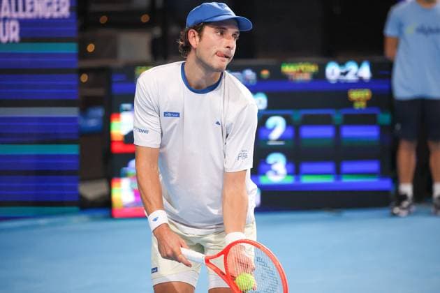 Francesco Passaro (ITA) during ATP, Tennis Herren Challenger Bergamo, International Tennis match in Bergamo, Italy, November 18 2025  Copyright: xRobertaxCorradin IPAxSportx xipa-agency.netx xx IPA_68089054 IPA_Agency_IPA68089054