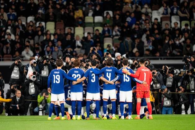 Japan vs Bolivia Kirin Challenge Cup 2025 Players of Japan line up prior to the Kirin Challenge Cup 2025 match between Japan and Bolivia at the National Stadium in Tokyo, Japan, on November 18, 2025. Copyright: xTaiseixIwamotox