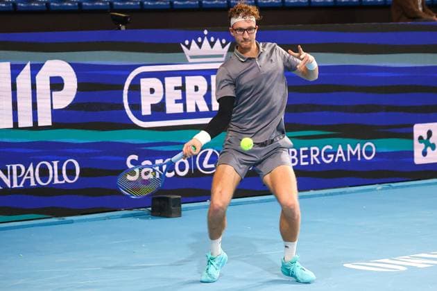 Milos KAROL (SVK) during ATP, Tennis Herren Challenger Bergamo, International Tennis match in Bergamo, Italy, November 18 2025  Copyright: xRobertaxCorradin IPAxSportx xipa-agency.netx xx IPA_68090667 IPA_Agency_IPA68090667