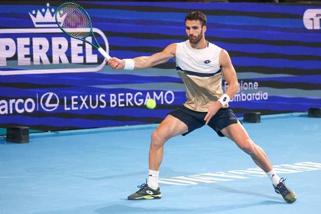 Andrea Pellegrino (ITA) during ATP, Tennis Herren Challenger Bergamo, International Tennis match in Bergamo, Italy, November 18 2025  Copyright: xRobertaxCorradin IPAxSportx xipa-agency.netx xx IPA_68090757 IPA_Agency_IPA68090757