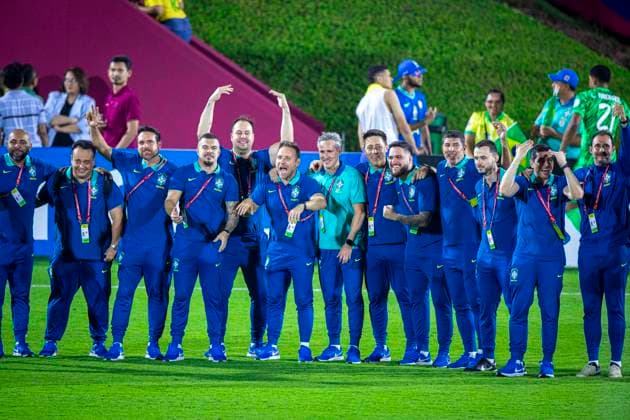 World Cup Football FIFA U17, U 17 World Cup Qatar 2025, Brazil vs France round of 16 Joy, emotions, jubilation after the Brazilian teams victory Copyright: xRedhaxHosnixSegganix
