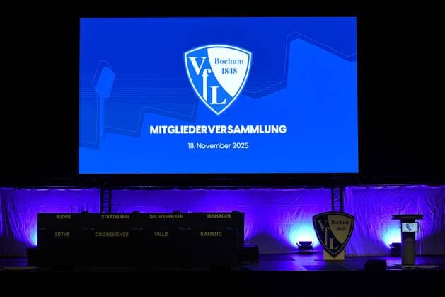 General Meeting of VfL Bochum 1848 on 18 11 2025 at the RuhrCongress in Bochum Empty stage before the General Meeting xRx