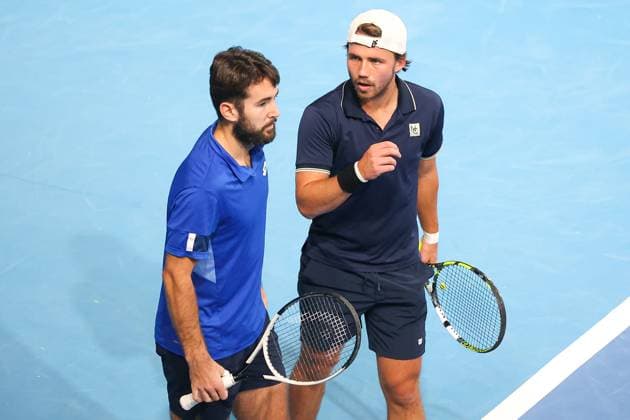 Viktor DURASOVIC (NOR) and Lukas HELLUM-LILLEENGEN (NOR) during ATP, Tennis Herren Challenger Bergamo, International Tennis match in Bergamo, Italy, November 18 2025  Copyright: xRobertaxCorradin IPAxSportx xipa-agency.netx xx IPA_68093166 IPA_Agency_IPA68093166