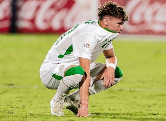 2025 FIFA Under 17 World Cup Round of 16, Aspire Zone Pitch 1, Doha, Qatar 18 11 2025 Switzerland vs Ireland Ireland™s Brody Lee dejected after the match Brody Lee dejected after the match 18 11 2025  Copyright: x INPHOx IMG_0595