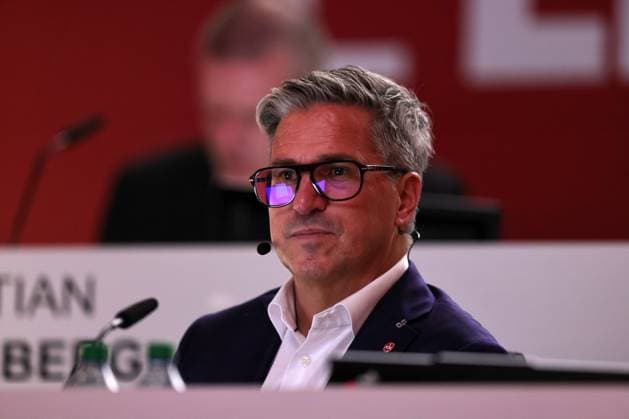 18 11 2025 Soccer Season 2025 2026 2 Soccer Bundesliga General Meeting Annual General Meeting JHV 2025 Sportfoto Zink DaMa xdaxmax Stefan Heim Chief Financial Officer for Accounting Controlling and Financial Accounting 1 FC Nürnberg FCN thoughtful