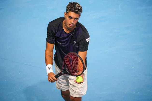 Pierluigi BASILE (ITA) during ATP, Tennis Herren Challenger Bergamo, International Tennis match in Bergamo, Italy, November 18 2025  Copyright: xRobertaxCorradin IPAxSportx xipa-agency.netx xx IPA_68095572 IPA_Agency_IPA68095572