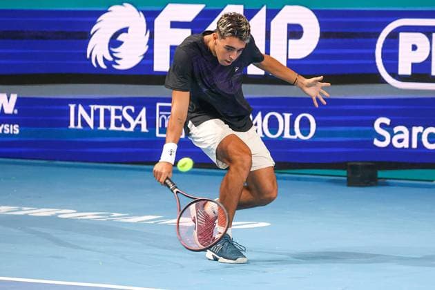 Pierluigi BASILE (ITA) during ATP, Tennis Herren Challenger Bergamo, International Tennis match in Bergamo, Italy, November 18 2025  Copyright: xRobertaxCorradin IPAxSportx xipa-agency.netx xx IPA_68095647 IPA_Agency_IPA68095647