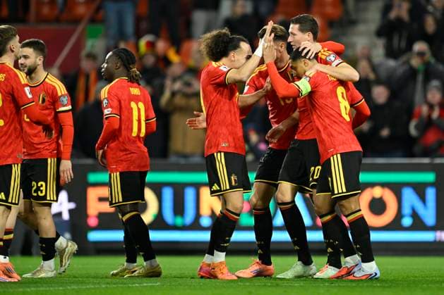 Belgium v Liechtenstein - FIFA World Cup, WM, Weltmeisterschaft, Fussball 2026 UEFA Qualifiers LIEGE, BELGIUM - NOVEMBER 18 : Vanaken Hans midfielder of Belgium celebrating scoring a goal (1-0) during the FIFA World Cup 2026 UEFA European Qualifiers group J qualifying round matchday 10 between Belgium and Liechtenstein on November 18, 2025 in Liege, Belgium, 18 11 2025 Liege Belgium  Copyright: xNicoxVereeckenx