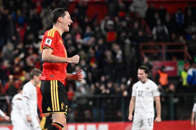Belgium v Liechtenstein - FIFA World Cup, WM, Weltmeisterschaft, Fussball 2026 UEFA Qualifiers LIEGE, BELGIUM - NOVEMBER 18 : Vanaken Hans midfielder of Belgium celebrates scoring a goal during the FIFA World Cup 2026 UEFA European Qualifiers group J qualifying round matchday 10 between Belgium and Liechtenstein on November 18, 2025 in Liege, Belgium, 18 11 2025 Liege Belgium  Copyright: xPeterxDexVoechtx