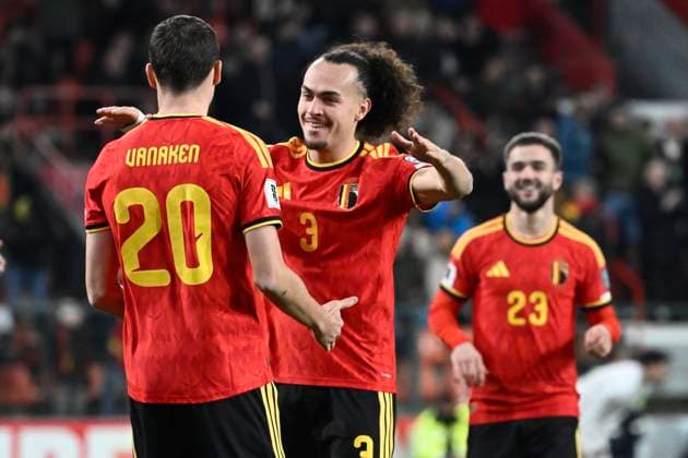 Belgium v Liechtenstein - FIFA World Cup, WM, Weltmeisterschaft, Fussball 2026 UEFA Qualifiers LIEGE, BELGIUM - NOVEMBER 18 : Vanaken Hans midfielder of Belgium celebrates scoring a goal during the FIFA World Cup 2026 UEFA European Qualifiers group J qualifying round matchday 10 between Belgium and Liechtenstein on November 18, 2025 in Liege, Belgium, 18 11 2025 Liege Belgium  Copyright: xPeterxDexVoechtx