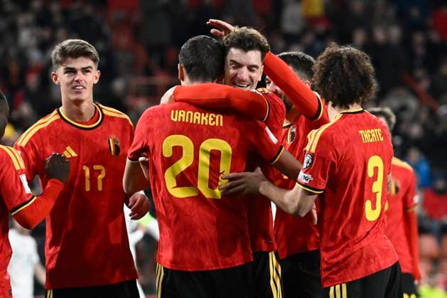 Belgium v Liechtenstein - FIFA World Cup, WM, Weltmeisterschaft, Fussball 2026 UEFA Qualifiers LIEGE, BELGIUM - NOVEMBER 18 : Vanaken Hans midfielder of Belgium celebrates scoring a goal during the FIFA World Cup 2026 UEFA European Qualifiers group J qualifying round matchday 10 between Belgium and Liechtenstein on November 18, 2025 in Liege, Belgium, 18 11 2025 Liege Belgium  Copyright: xPeterxDexVoechtx