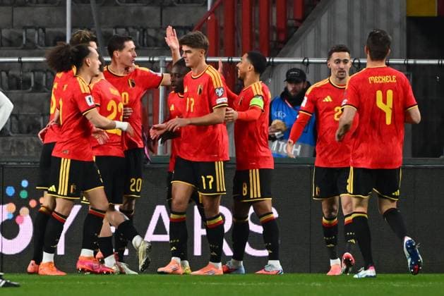 Belgium v Liechtenstein - FIFA World Cup, WM, Weltmeisterschaft, Fussball 2026 UEFA Qualifiers LIEGE, BELGIUM - NOVEMBER 18 : Vanaken Hans midfielder of Belgium celebrates scoring a goal during the FIFA World Cup 2026 UEFA European Qualifiers group J qualifying round matchday 10 between Belgium and Liechtenstein on November 18, 2025 in Liege, Belgium, 18 11 2025 Liege Belgium  Copyright: xPeterxDexVoechtx