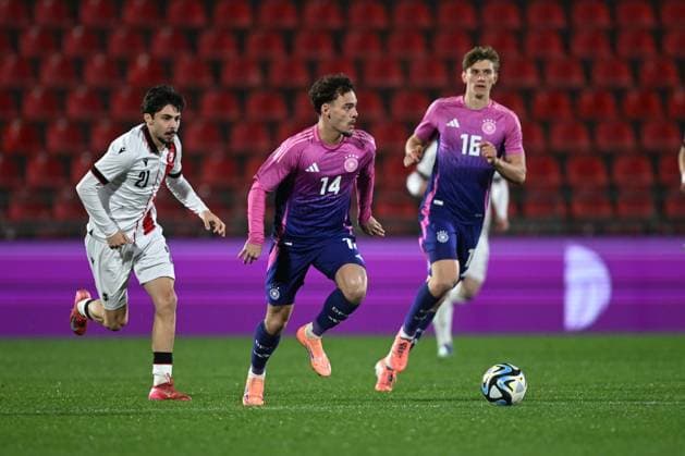 European Under-21 Championship 2027 qualifying round, Georgia 0-2 Germany, Aaron Zehnter ( 14 of Germany Under-21) , November 18, 2025, Mikheil Meskhi stadium, Tbilisi, Georgia Copyright: xx European Under-21 Championship 2027 qualifying round, Georgia 0-2 Germany-03