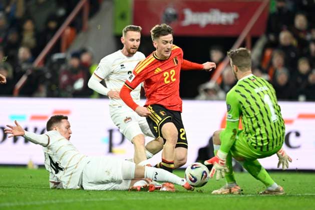 Belgium v Liechtenstein - FIFA World Cup, WM, Weltmeisterschaft, Fussball 2026 UEFA Qualifiers LIEGE, BELGIUM - NOVEMBER 18 : Saelemaekers Alexis midfielder of Belgium in action during the FIFA World Cup 2026 UEFA European Qualifiers group J qualifying round matchday 10 between Belgium and Liechtenstein on November 18, 2025 in Liege, Belgium, 18 11 2025 Liege Belgium  Copyright: xNicoxVereeckenx